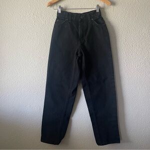 Vintage Curfew Tapered Jeans Girls 14 Slim (23x26) Black Distressed Cotton